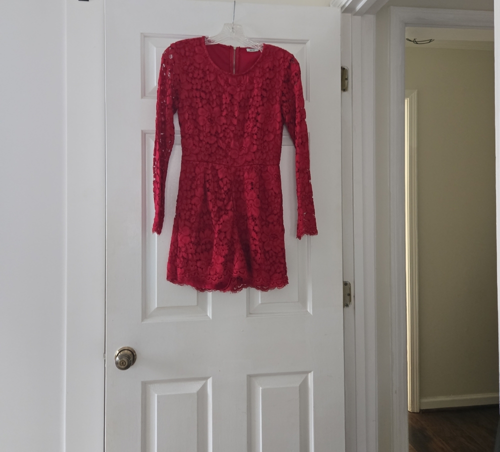 Kimchi Blue Red Lace Romper